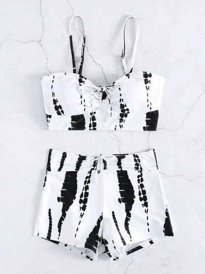 2025 Print High Waist String Two Piece Bikini Women Swimwear Female Swimsuit Bathers Bathing Swimming Suit Beachwear Summer