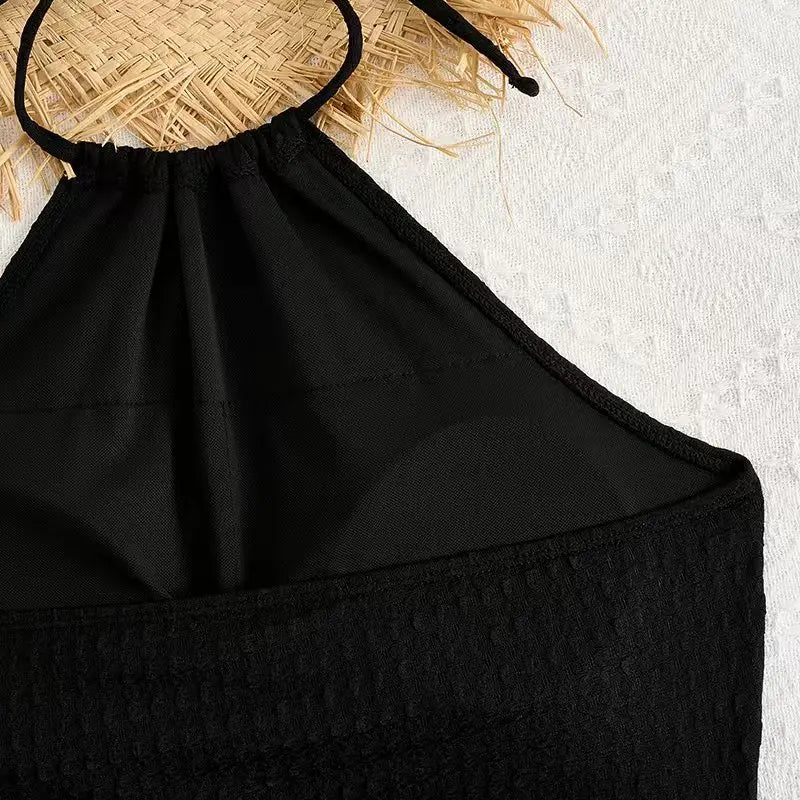 Sexy High Waist Bikini 2025 Women High Neck Swimwear Female Swimsuit Solid Bathers Swimming Bathing Swim Suit Summer Beachwear