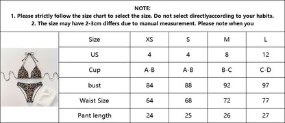 2024 New Bikini Set Leopard Slips Sexy Cross-Border European American Fast Selling Two-Piece Swimsuit Women's
