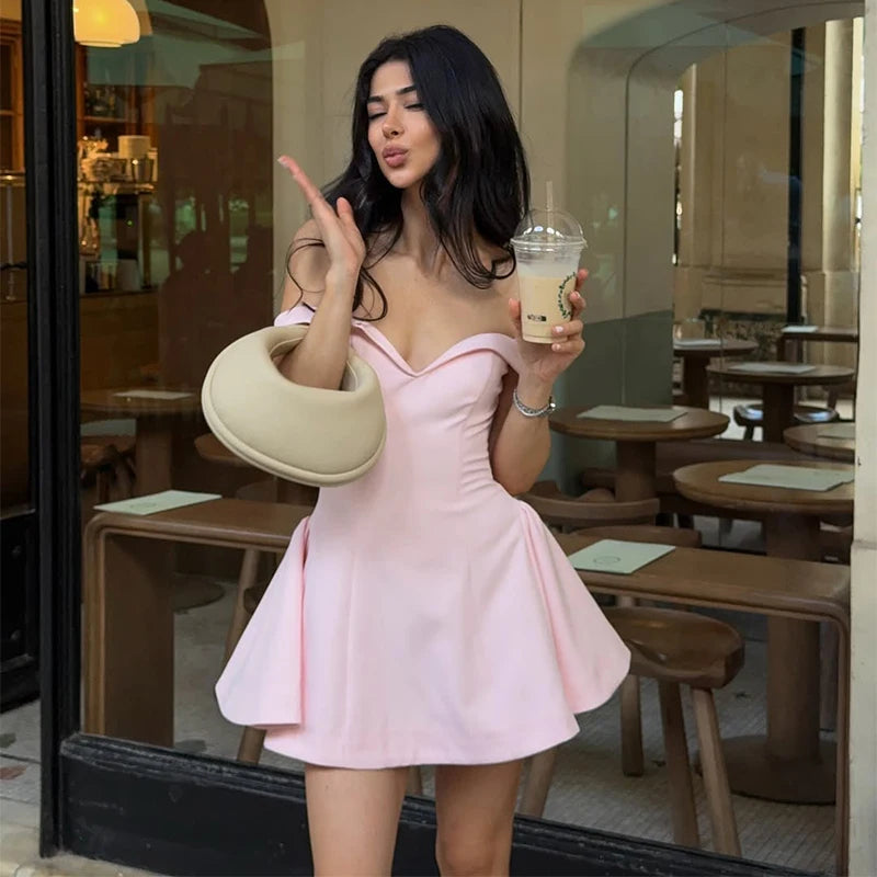 Elegant Lapel Short Sleeve High Waist One Button Dresses Fashion Bodycon Mini A-line Dress Summer New Lady Street Party Vestidos