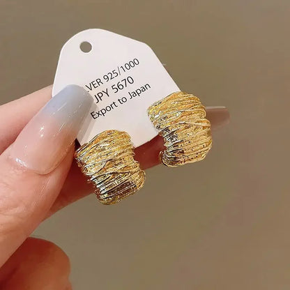 New Exaggeration Ocean Shell Texture Stud Earrings for Women Trendy Accessories Personalization Jewelry Earrings Daily Wear