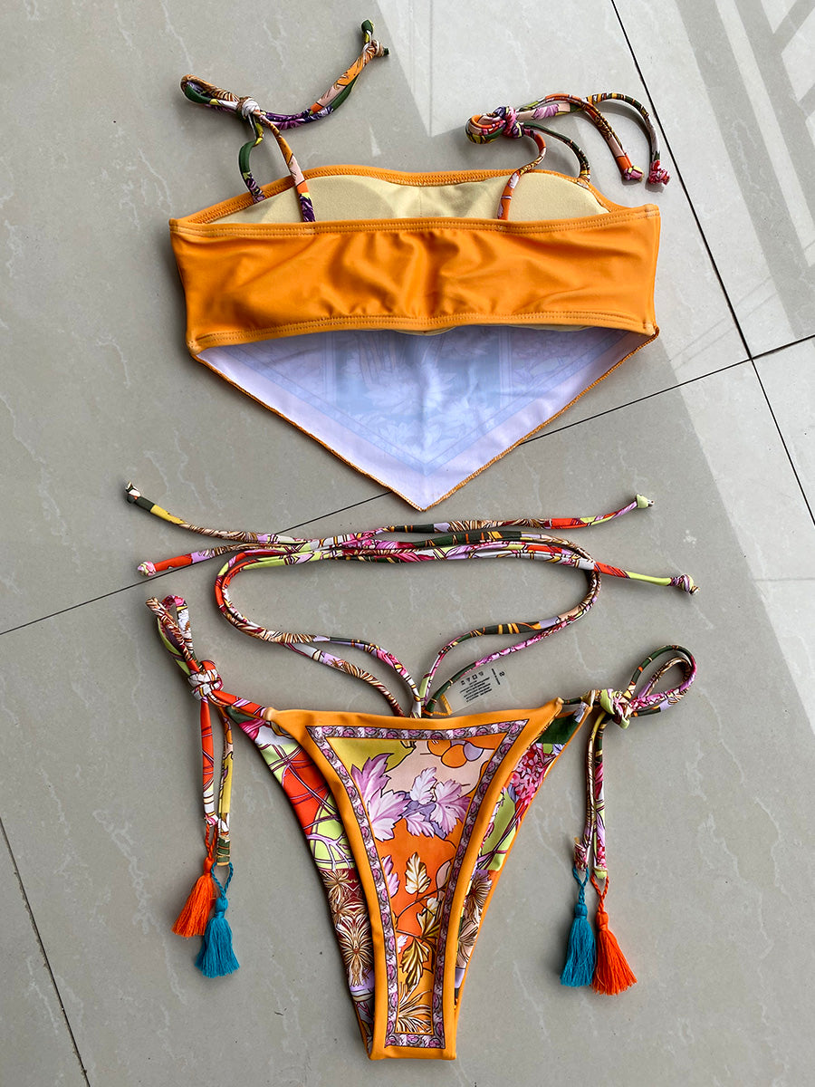 Printed Crop Top Bikini 2025 Women Bikinis Brazilian Swimwear Female Swimsuit Two-pieces Bikini Set High Cut Bathing Suit Swim