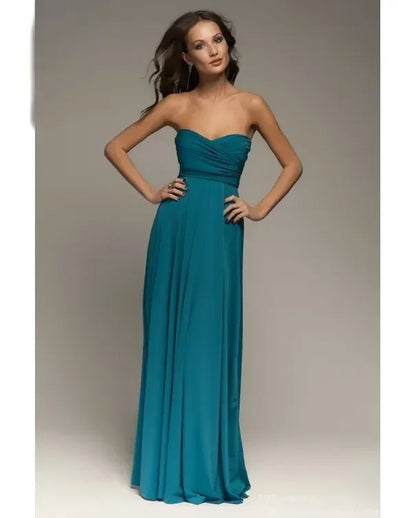 Fashion Multi-worn V-neck Vestidos De Fiesta Women Long Dress Sexy Strapped Lady Summer Maxi Dress