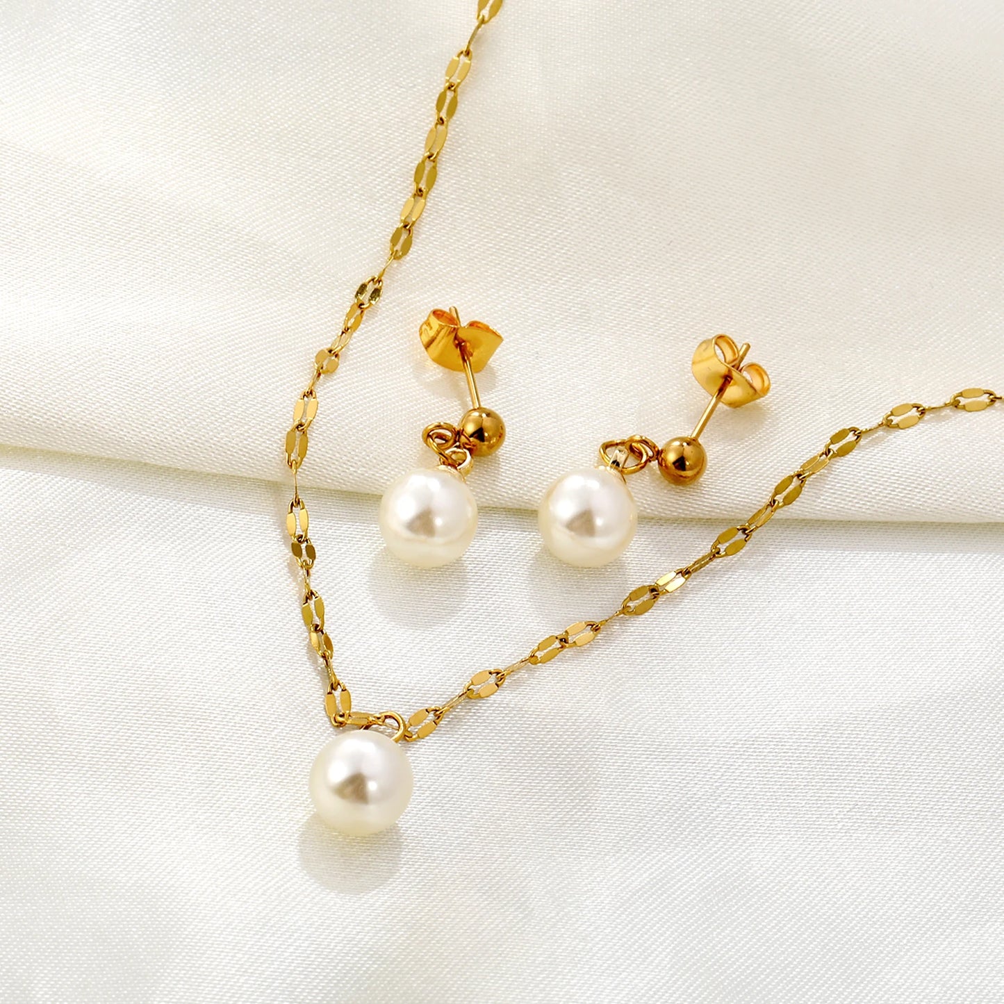 LUXUKISSKIDS Fashion Cubic Love Heart Minimalist Jewelry Set Necklace Earrings Bracelets Stainless Steel Women/Girls Accesories