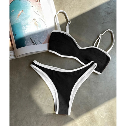 Micro Bikinis Push Up Women Swimsuits 2025 Sexy Swimwear Brazilian Bikini Set Pink Biquini Patchwork Swimsuit Bandeau Beachwear