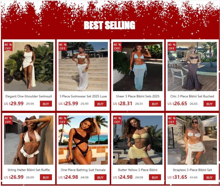 Triangle Swimsuit 3 Piece Bikini Sets Pearl Waist Belt Swimwear with Maxi Beach Skirt Elegant Halter Beachwear Long Sarong K248