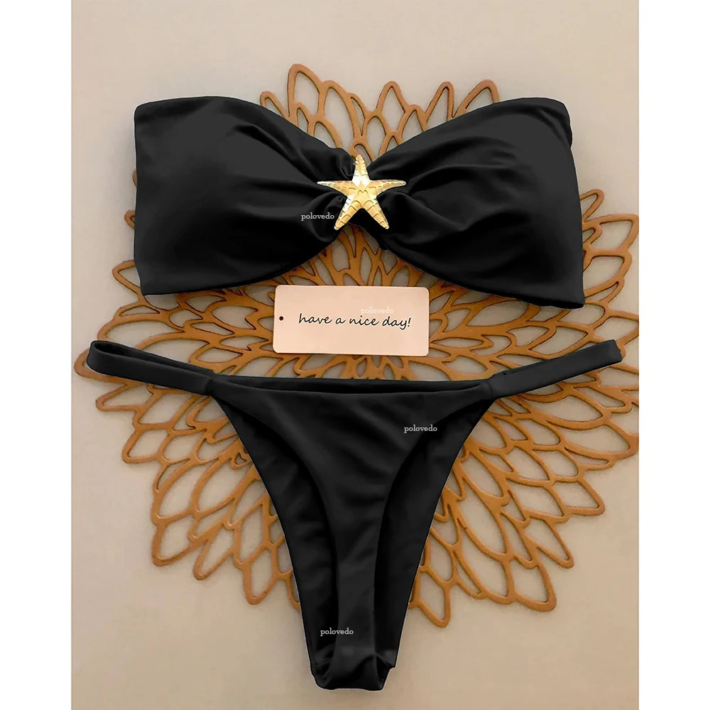 Push Up Bikinis 2025 Sexy Women Swimsuit Female Swimwear Micro Bikini Set Swimming Suit Beachwear Bandeau Brazilian Biquini