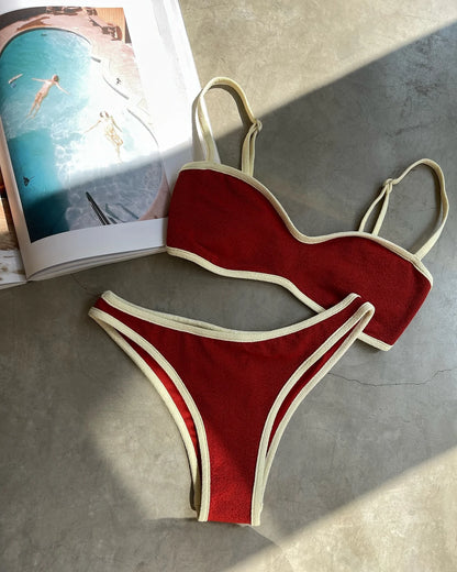 Micro Bikinis Push Up Women Swimsuits 2025 Sexy Swimwear Brazilian Bikini Set Pink Biquini Patchwork Swimsuit Bandeau Beachwear