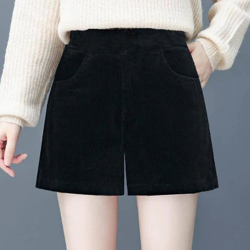 High Waist Wide Leg Pants Women's Autumn Winter Flannel Fce Lined Straight Cut Trousers Casual High Waist Pants