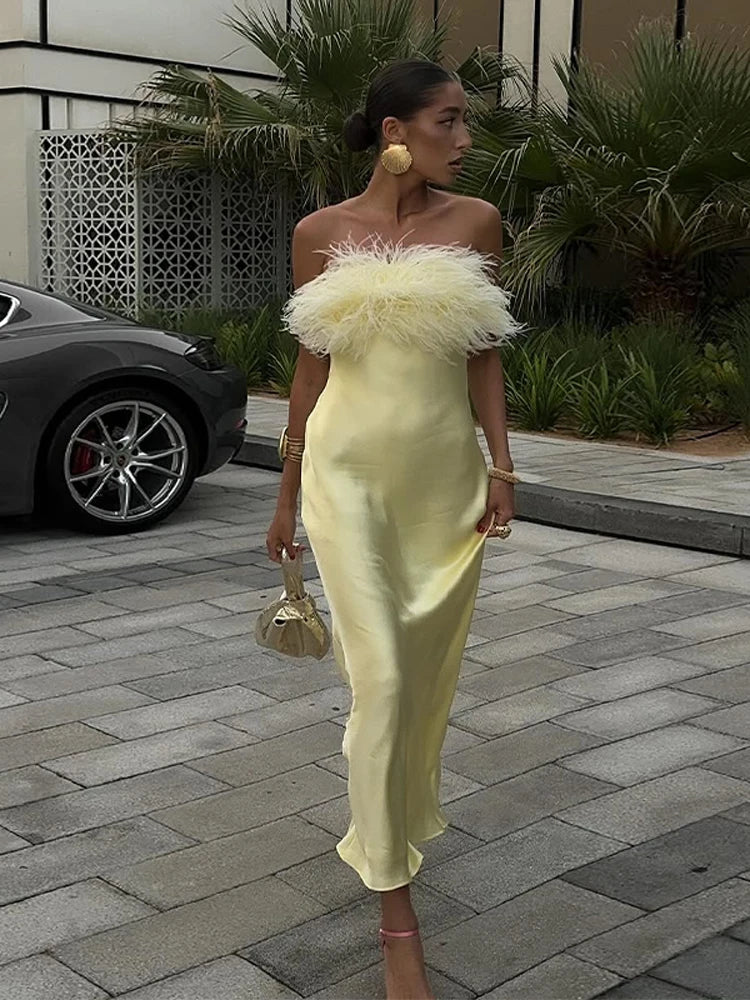 Women Elegant Printed Long Dress Chic Back Lace Up Slim Fish Tail Pendulum Sling Robes 2025 New Lady Party Club Evening Gowms