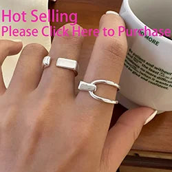 VENTFILLE 925 Sterling Silver Rings INS Fashion Hip Hop Vintage Couples Hollow Lines Punk Thai Silver Party Adjustable  Jewelry