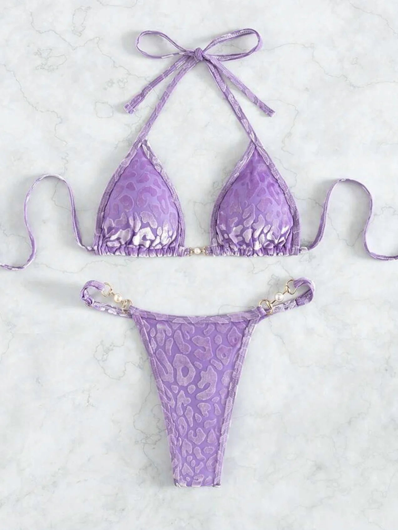 Shiny Pink Micro Bikini 2025 Mujer Women Sexy PU Pearls Push Up Thong Swimsuit Summer Bathing Suit Bandage Holiday Swimwear