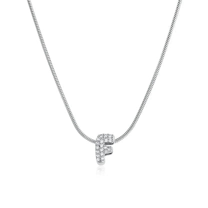 Fashion Tiny CZ Zircon Initial Alphabet Pendant Neckalce Gold Plated Stainless Steel A-Z Letter Necklaces Birthday Gifts Jewelry