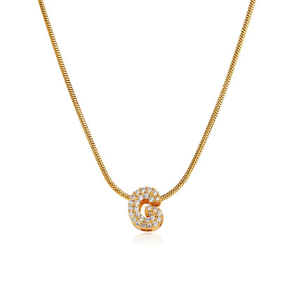 Fashion Tiny CZ Zircon Initial Alphabet Pendant Neckalce Gold Plated Stainless Steel A-Z Letter Necklaces Birthday Gifts Jewelry