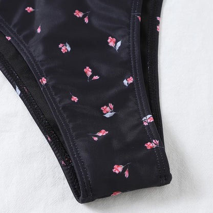 Yellow Floral Print Swimwear Mesh Cove Ups 3 Piece Bikini Set Damen Sexy Swimsuit Women 2026 Beach Wear Bikinis Swimming Wear