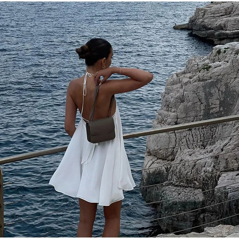 2025 Sexy Party Off Shoulder Dresses Women's Elegant Sleeveless Hollow Out Beach Dress Backless High Street Lady Summer Vestidos