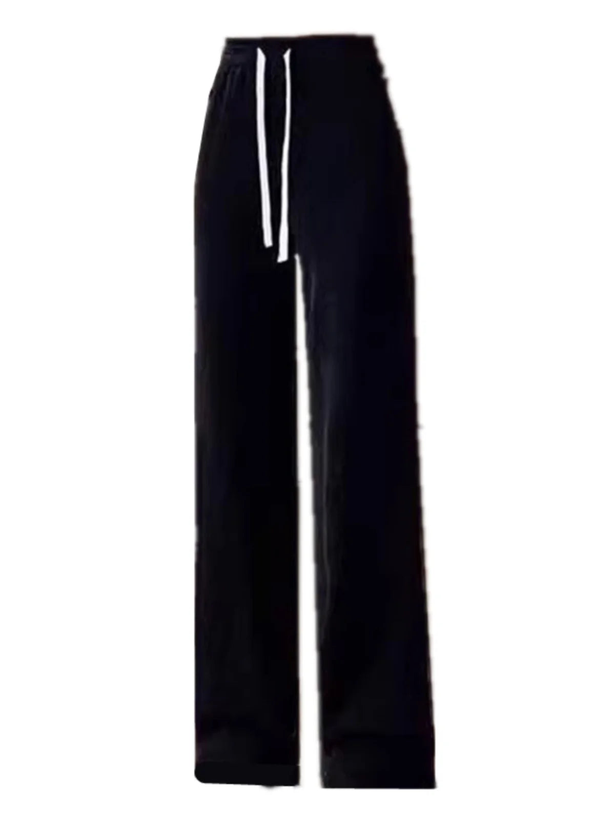 High Waist Wide Leg Pants Women's Autumn Winter Flannel Fce Lined Straight Cut Trousers Casual High Waist Pants