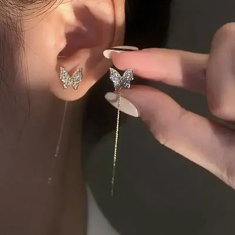 French High-end Brown Crystal Earrings For Women Fashion Luxurious Personalized Daily Accessories Prom jewelry Anniversary Gifts