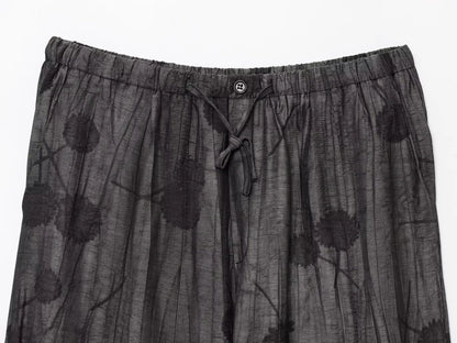 Women Print Long Pants Sets For Women Lapel Half Sleeve Single Breasted Shirts + High Waist Lace-Up Wide Leg Pants