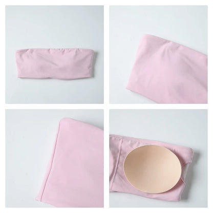 Ctenkevet Two Piece Fitness Sports Set Women Workout Yoga Outfit Strapless Bra Woman 2Ps Gym Crop Top Deportivos Mujer Gym Suits