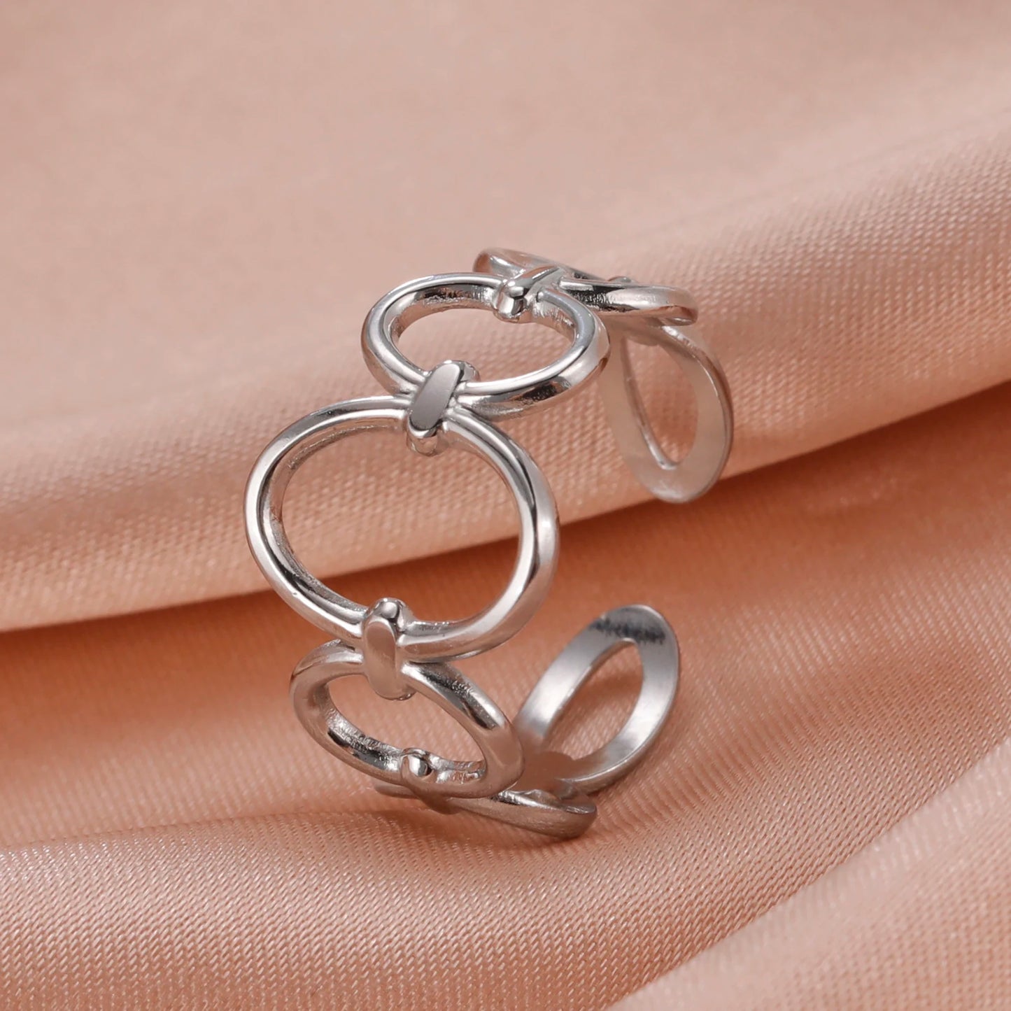 Skyrim Stainless Steel Women Rings Geometric Heart Aesthetic Adjustable Open Finger Ring Fashion Party Jewelry Gifts Wholesale