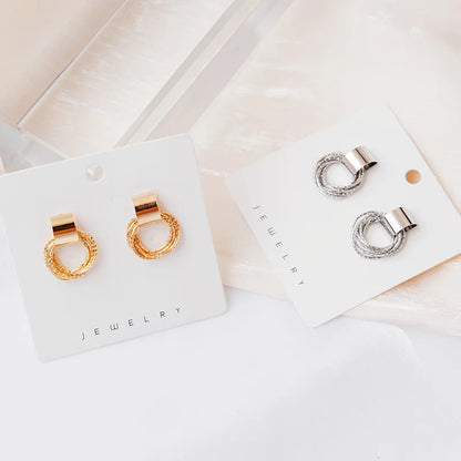 Vintage Metal Round Drop Earrings for Women Trendy Party Geometry Statement Jewelry Multilayer Small Circle Dangle Earrings