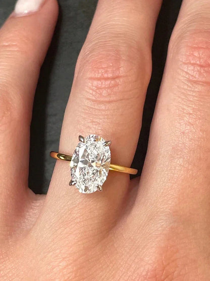 925 Sterling Silve Gorgeous Shiny 1-8CT Zircon Oval Stone Ring For Women Engagement Wedding Luxury High Quality Fine Jewelry