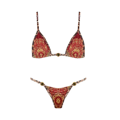 2025 New High Quality Elegant One Piece Swimsuit And Skirt Print Deep-V Lace-up Women Bikini Set Swimwear Party Bathing Suit