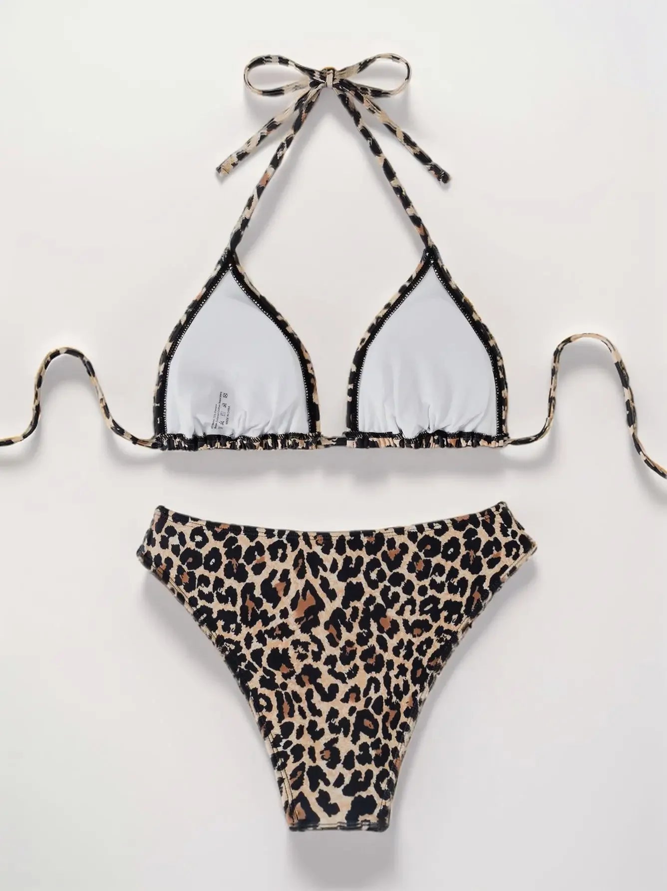 2024 New Bikini Set Leopard Slips Sexy Cross-Border European American Fast Selling Two-Piece Swimsuit Women's