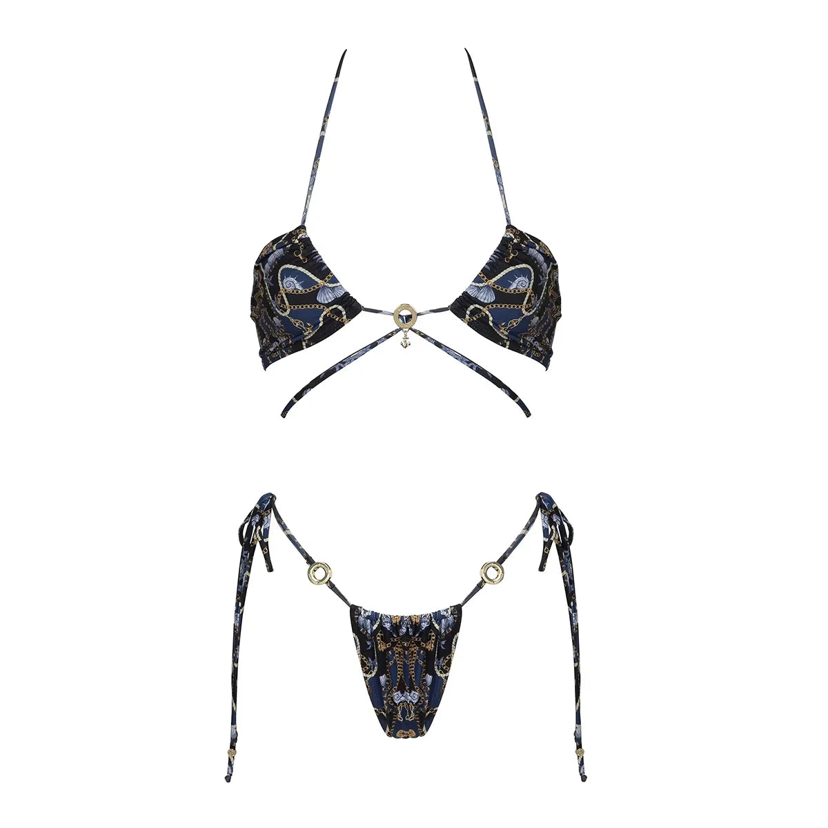 2025 New High Quality Elegant One Piece Swimsuit And Skirt Print Deep-V Lace-up Women Bikini Set Swimwear Party Bathing Suit