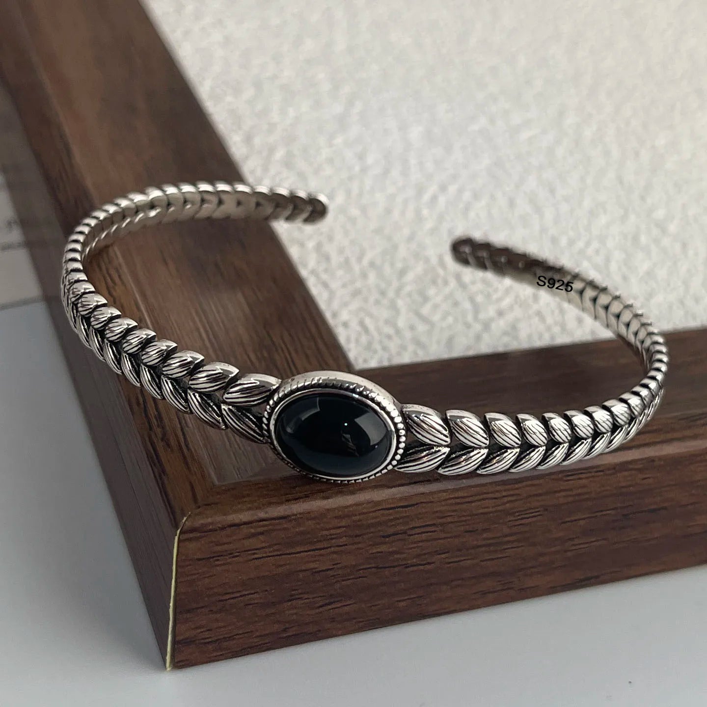 100% Solid 925 Sterling Silver Metal Bracelet for Women Vintage Handmade Simple Retro Flower Chain Bracelet Birthday Gift Party