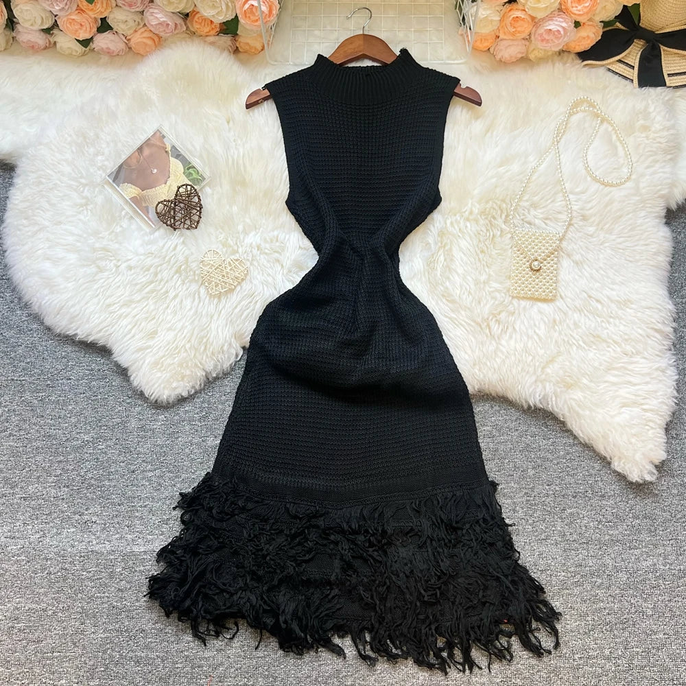 YuooMuoo Women Dress 2025 New Summer Fashion Sexy Openwork Stitching Sleeveless Bodycon Party Dress Korean Lady Beach Vestidos