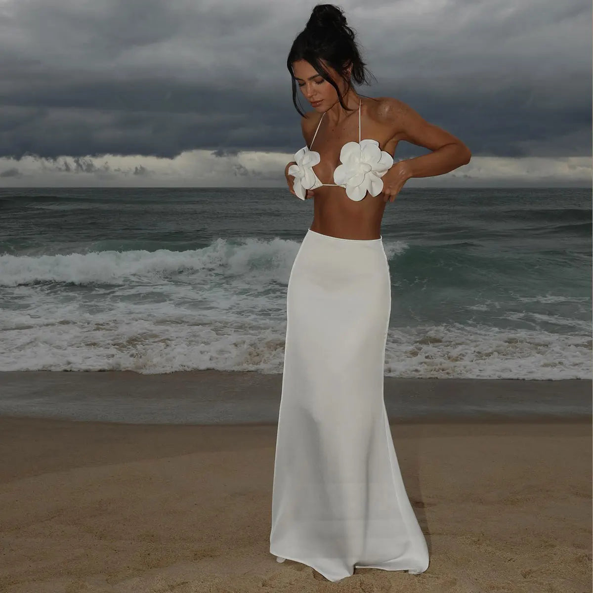 Sexy Bikini Swimsuit with Skirt Bandage Swimwear Women Brazilian Bikini 3 Pcs Bathing Suit A Line Skirt Summer Female