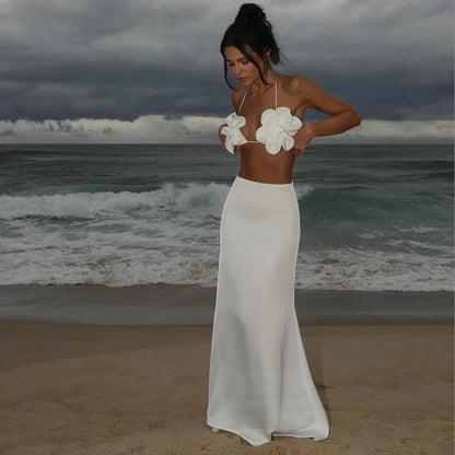 Sexy Bikini Swimsuit with Skirt Bandage Swimwear Women Brazilian Bikini 3 Pcs Bathing Suit A Line Skirt Summer Female