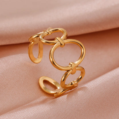 Skyrim Stainless Steel Women Rings Geometric Heart Aesthetic Adjustable Open Finger Ring Fashion Party Jewelry Gifts Wholesale