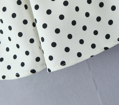 YENKYE French Style Retro Polka Dot Deep V Halter Dress Women Sexy Backless A-line Slim Sweet Elegant Mini Dresses Summer Robe