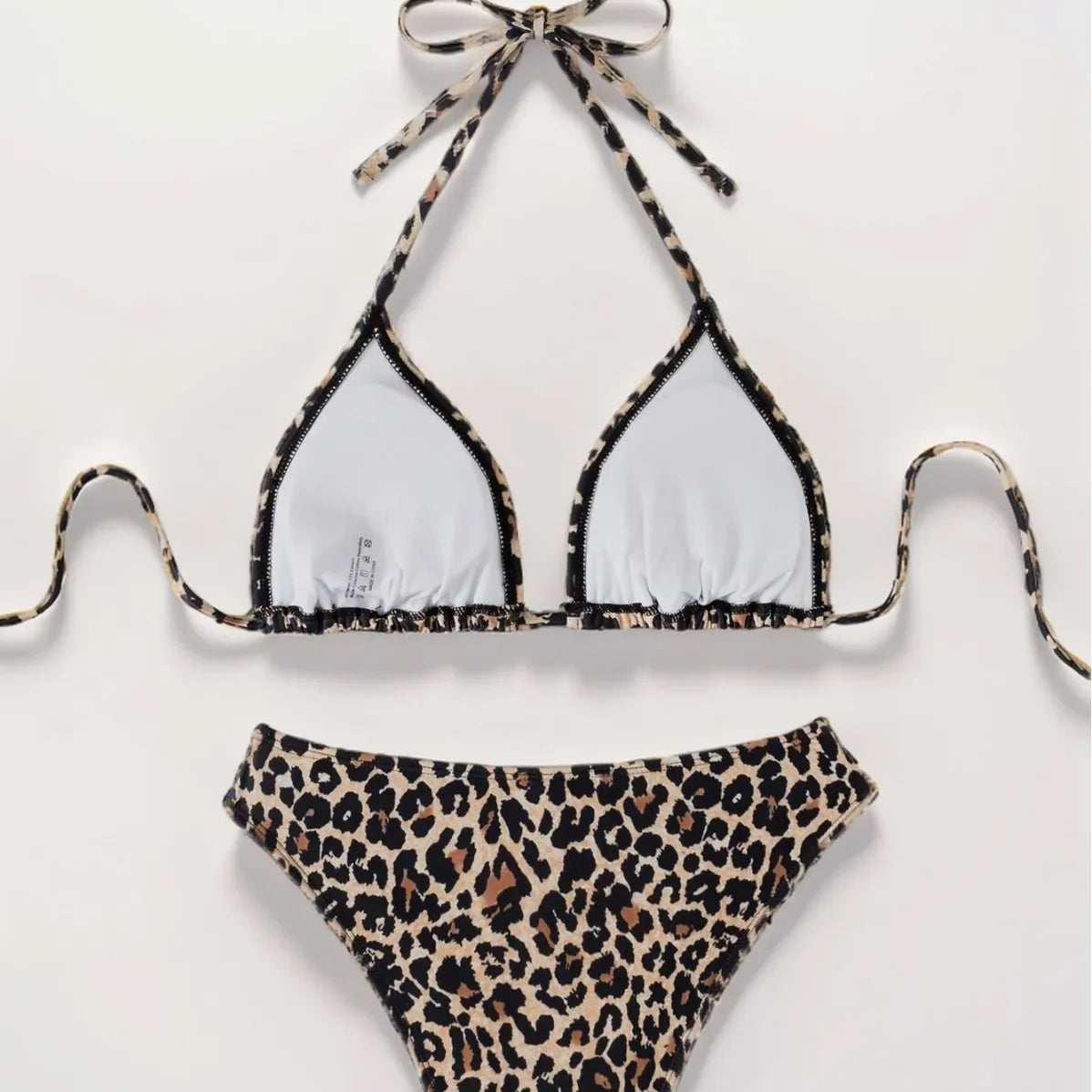 2024 New Bikini Set Leopard Slips Sexy Cross-Border European American Fast Selling Two-Piece Swimsuit Women's