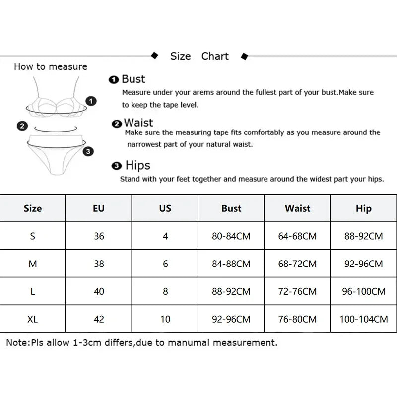 Summer Brazilian Bikini Set for Women Sexy 2 Pieces Set Push-up Swimwear Bandage Top Thong Bathing Suit Swimsuit Beachwear