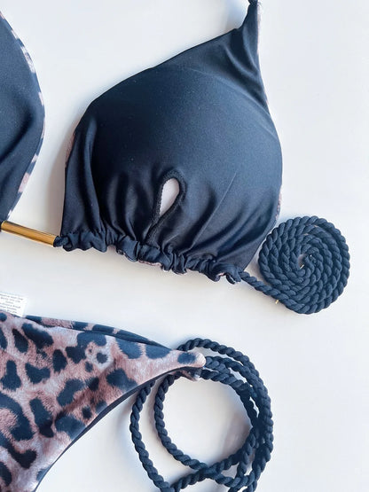 RUOTONGSEPT Sexy Leopard Print Bikini Set Swimsuit Women's Swimwear For Female Biquini Two Piece Beachwear 2023 New Bathing Suit