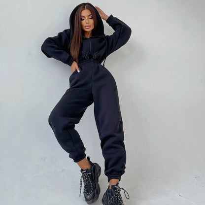 2023 Female Hoodies Jumpsuits One Piece Outfit Warm Fleece Sport Jumpsuit Women Sportswear Playsuit Long Sleeve Zipper Overalls