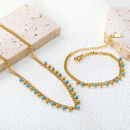 LUXUKISSKIDS Fashion Cubic Love Heart Minimalist Jewelry Set Necklace Earrings Bracelets Stainless Steel Women/Girls Accesories