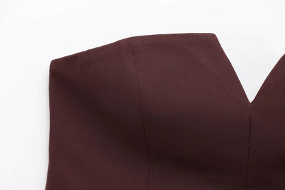 TFMLN Spring Summer Women Strapless Crop 2025 Tops Basic Sleeveless Office Lady Tops Trend Street Classic Solid Tube Tops