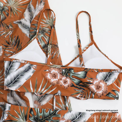 Mingyi New Multi-Color Mesh Cover up Sexy Leg Lengthening Swimsuit Top Bottoms Three-Piece Set Women's Swimwear