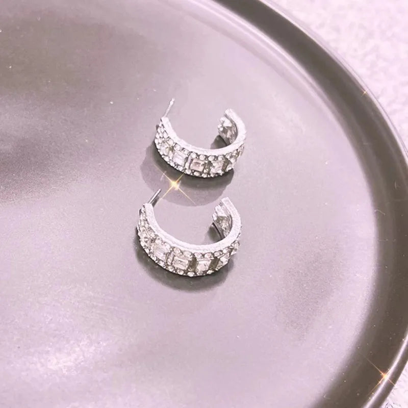 French High-end Brown Crystal Earrings For Women Fashion Luxurious Personalized Daily Accessories Prom jewelry Anniversary Gifts