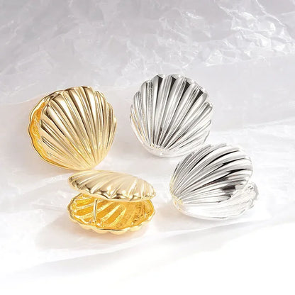 New Exaggeration Ocean Shell Texture Stud Earrings for Women Trendy Accessories Personalization Jewelry Earrings Daily Wear