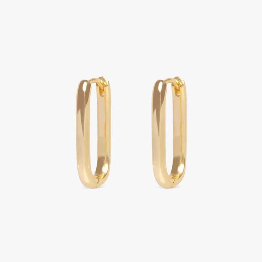 2/6PCS Mariasz Minimalist Stainless Steel Huggie PVD Plated Gold Color Square Hoop Earrings for Women Men Classic Jewelry