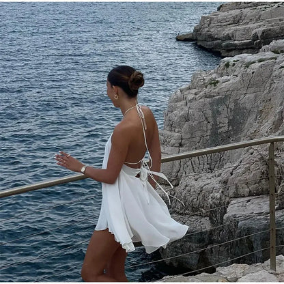 2025 Sexy Party Off Shoulder Dresses Women's Elegant Sleeveless Hollow Out Beach Dress Backless High Street Lady Summer Vestidos