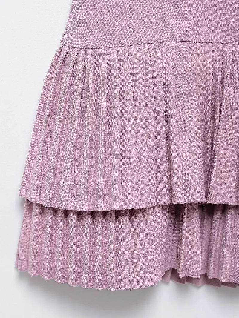 MUJER 2025 Pleated Mini Dress Women Jumpsuit Backless Short Dresses for Women Straps Playsuit Dress Woman Party Women's Dress