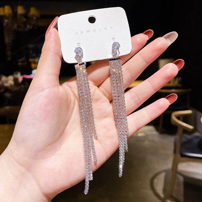 French High-end Brown Crystal Earrings For Women Fashion Luxurious Personalized Daily Accessories Prom jewelry Anniversary Gifts