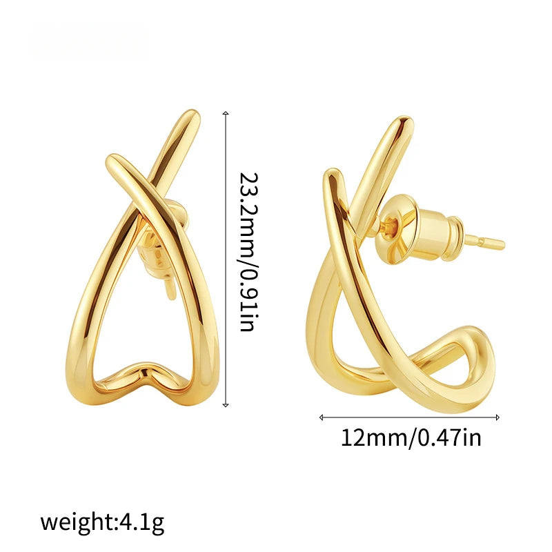 Stainless Steel Cross Stud Earrings for Women Girls Trendy Dainty Simple Minimalist Accessories Party Fashion Jewelry Gifts